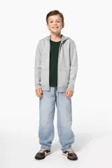 Sudadera reciclada con cremallera y capucha infantil