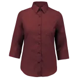 Camisa popelina de polialgodón manga 3/4 de fácil cuidado mujer