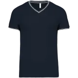 Camiseta de punto piqué con cuello de pico de hombre