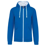 Sudadera capucha y cremallera contrastada