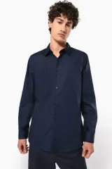 Camisa popelina manga larga hombre