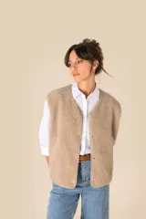 Chaleco de sherpa mujer