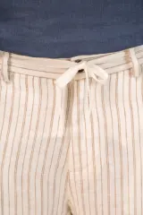 Pantalón a rayas de lino para hombre