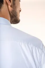 Camisa popelina manga larga hombre