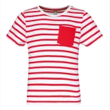 Camiseta Marinero a rayas con bolsillo manga corta para niños