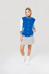Cazadora de felpa tipo béisbolera unisex