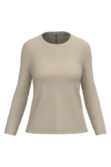 Camiseta manga larga y cuello redondo mujer