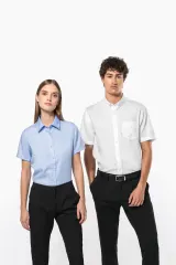 Camisa micro sarga no-plancha manga corta hombre