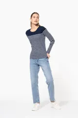 Camiseta marinera de manga larga de mujer