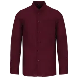 Camisa cuello mao manga larga hombre