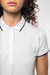 Polo piqué maga corta mujer