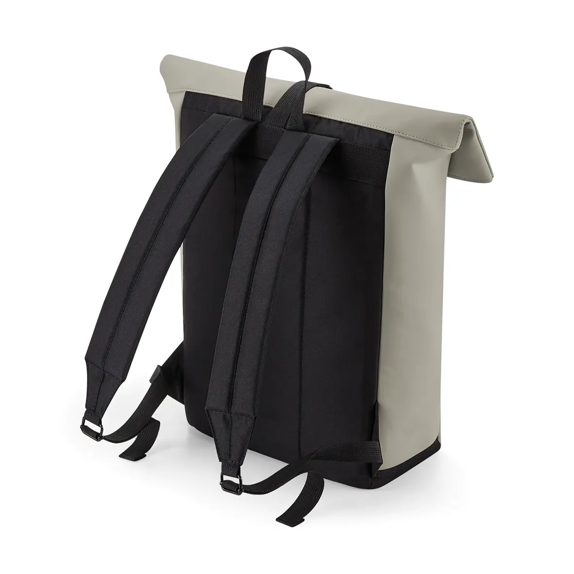 Mochila de poliuretano mate con solapa enrollable