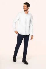 Camisa Oxford Pinpoint manga larga hombre
