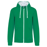 Sudadera capucha y cremallera contrastada
