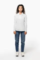 Polo de punto piqué manga larga Bio180 mujer