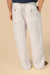 Pantalón a rayas de lino para hombre