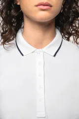 Polo piqué maga corta mujer