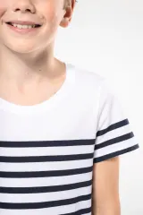Camiseta tipo marinero cuello redondo algodón orgánico niños