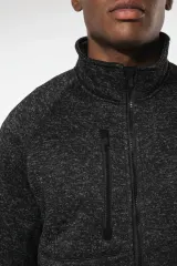 Chaqueta jaspeada con cremallera hombre