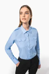 Camisa piloto manga larga mujer