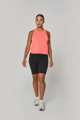 Camiseta de tirantes crop Triblend mujer