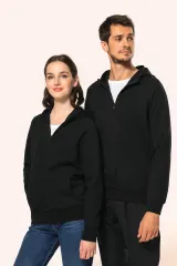 Chaqueta con cremallera y capucha mujer