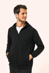 Chaqueta con cremallera y capucha hombre