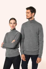 Jersey lana merina cuello vuelto mujer