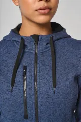 Chaqueta jaspeada con capucha mujer