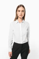 Camisa popelina de polialgodón de fácil cuidado para mujer
