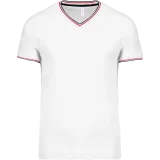 Camiseta de punto piqué con cuello de pico de hombre