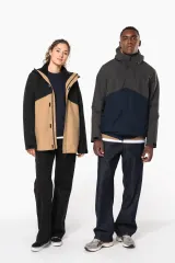 Parka 3 en 1 impermeable con capucha bicolor unisex