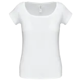 Camiseta manga corta cuello barco mujer