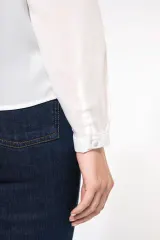 Blusa crepe manga larga mujer