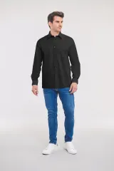Camisa Popelina de algodón puro manga larga hombre