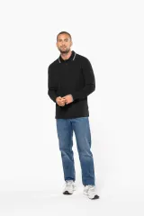 Polo piqué manga larga hombre