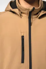 Chaquetas softshell 3 capas con capucha y mangas extraíbles unisex