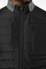 Chaqueta bimaterial hombre