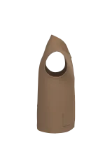 Chaleco acolchado de sarga ecorresponsable con cuello tipo beisbolera unisex