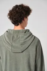 Sudadera ecorresponsable de rizo con capucha y cremallera hombre