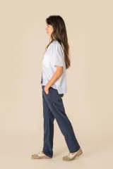 Pantalón ecorresponsable efecto lavado de Lyocell mujer