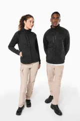 Chaqueta jaspeada con cremallera mujer