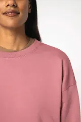 Sudadera ecorresponsable cuello redondo hombros caídos mujer