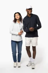 Polo de punto piqué manga larga Bio180 mujer