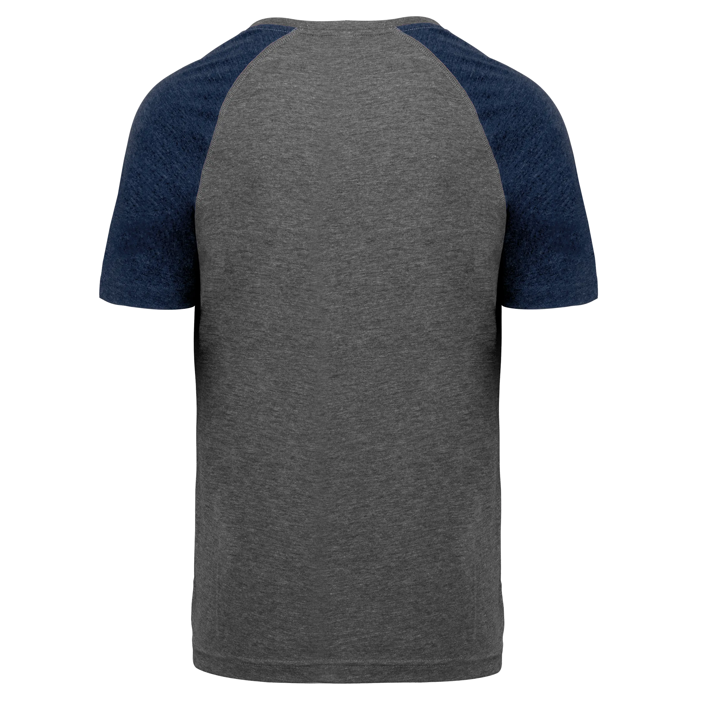 Camiseta bicolor triblend de deporte manga corta adulto