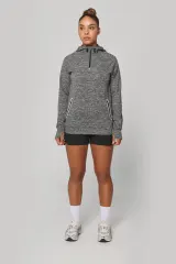 Sudadera deportiva capucha 1/4 cremallera unisex