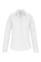 Camisa popelina manga larga mujer
