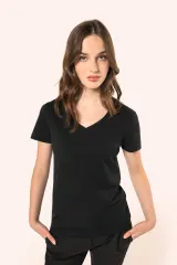 Camiseta Supima® cuello de pico manga corta mujer