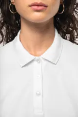 Polo de punto piqué manga corta mujer