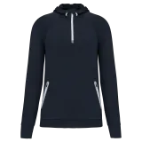 Sudadera deportiva capucha 1/4 cremallera unisex